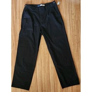 Old Navy Knit Pants Women's Size 12 Tall Black High Rise Boyfriend Adj Waist NWT